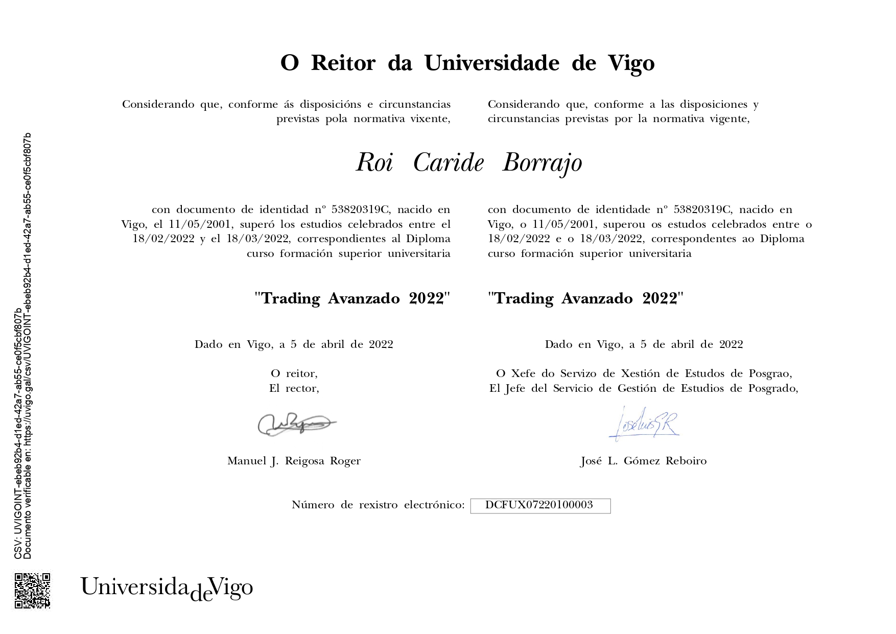 Advanced Trading Certificate